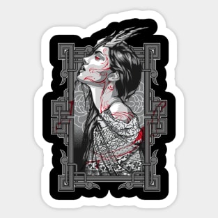 Kitsune Aesthetic Vintage Bushido Design Geschenk Sticker